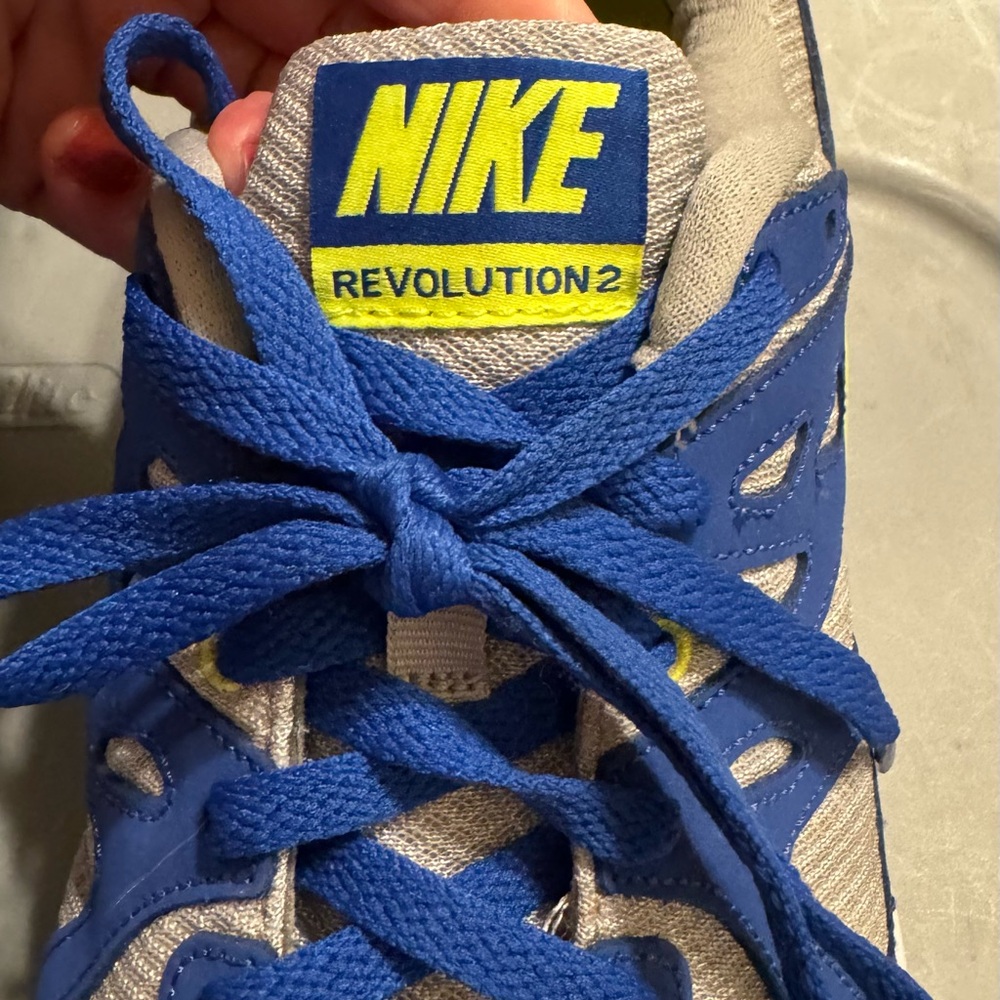 NIKE MENS Revolution 2   SIZE 12 Blue and Gray Sneakers  Like New - Picture 3 of 8